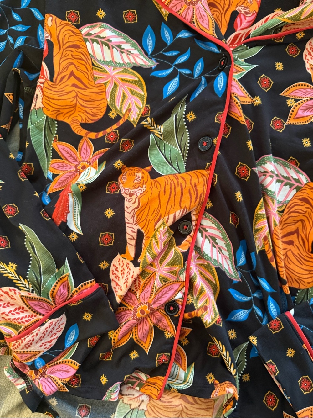 Tiger and Floral Room Service Pajama Pant Top Only! - Picture 3 of 3